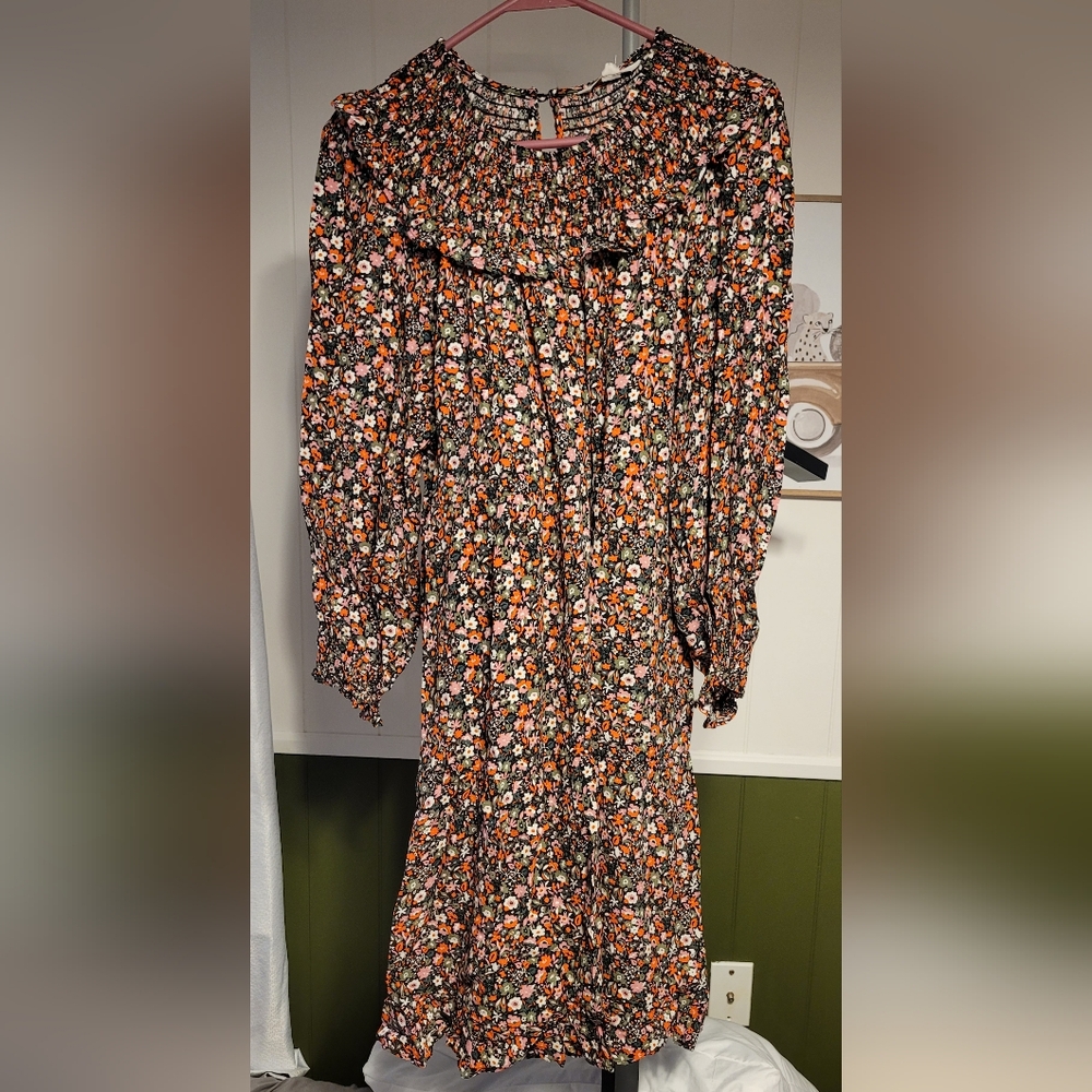 Floral Black and Orange Women's Skirt